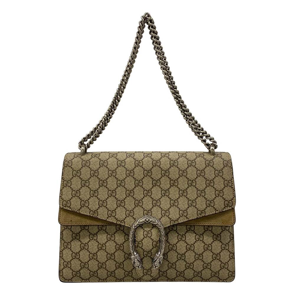 Gucci Dionysus Shoulder Bag 403348 Beige Dark Brown PVC Suede